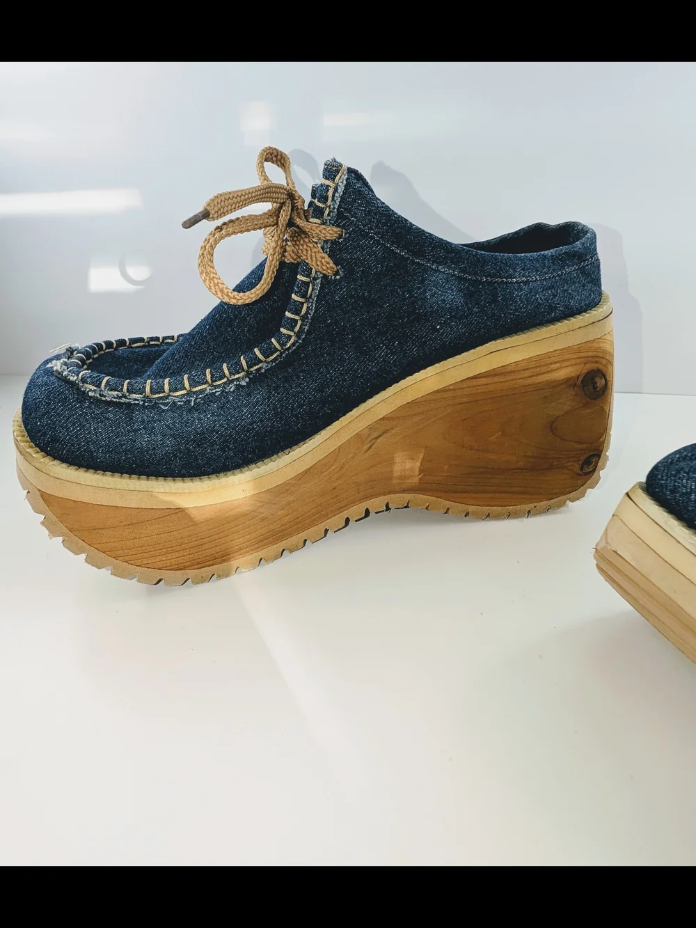 Nature Breeze Y2K Dark Denim Chunky Platform Woman's Size 8.5